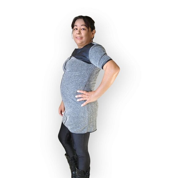 NITROGEN WOMENS GREY AND BLACK SHIRT DRESS SIZE S P - Picture 4 of 11